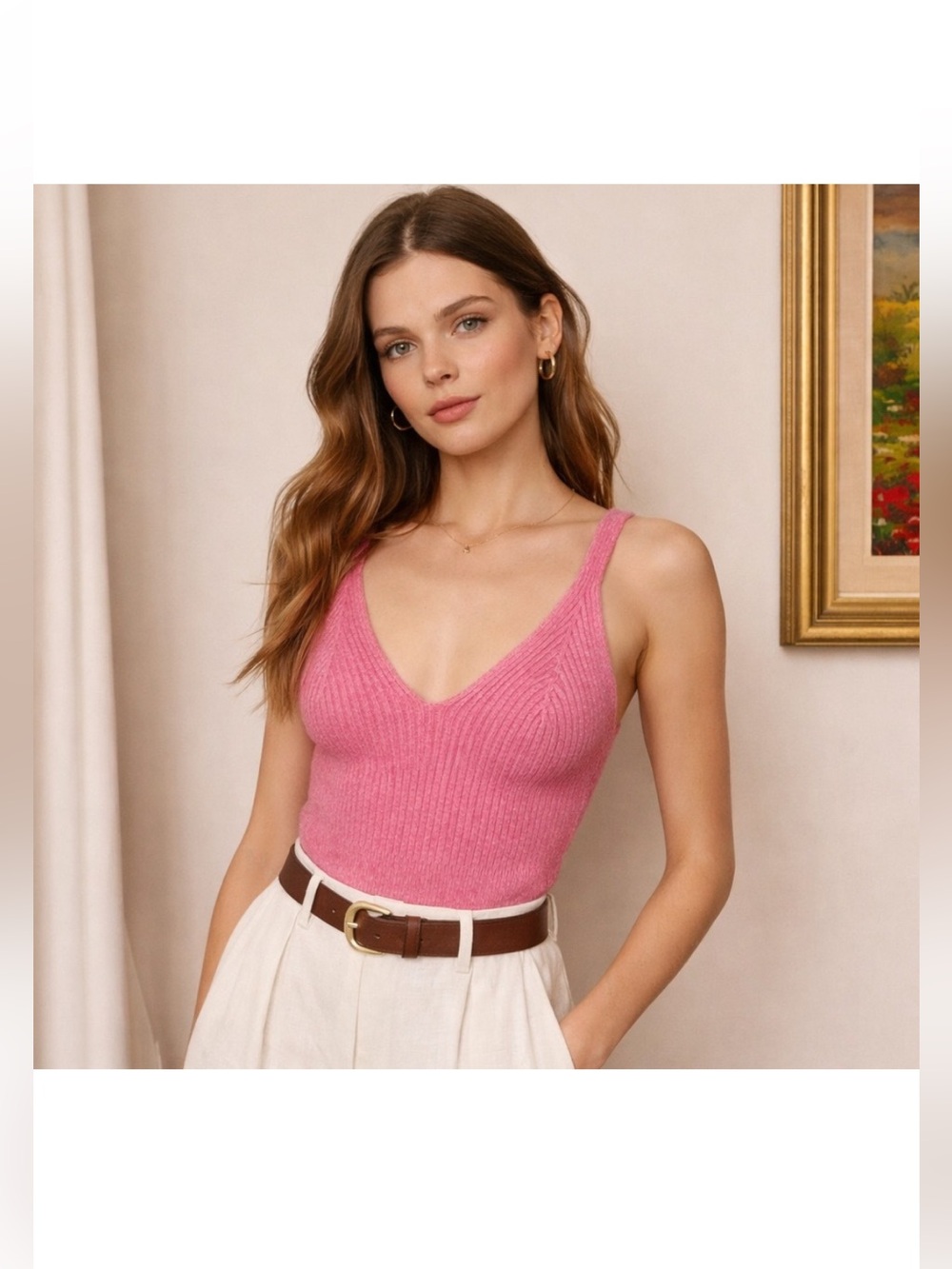 SANDRO  Twiny Ribbed Knit Top Size 0